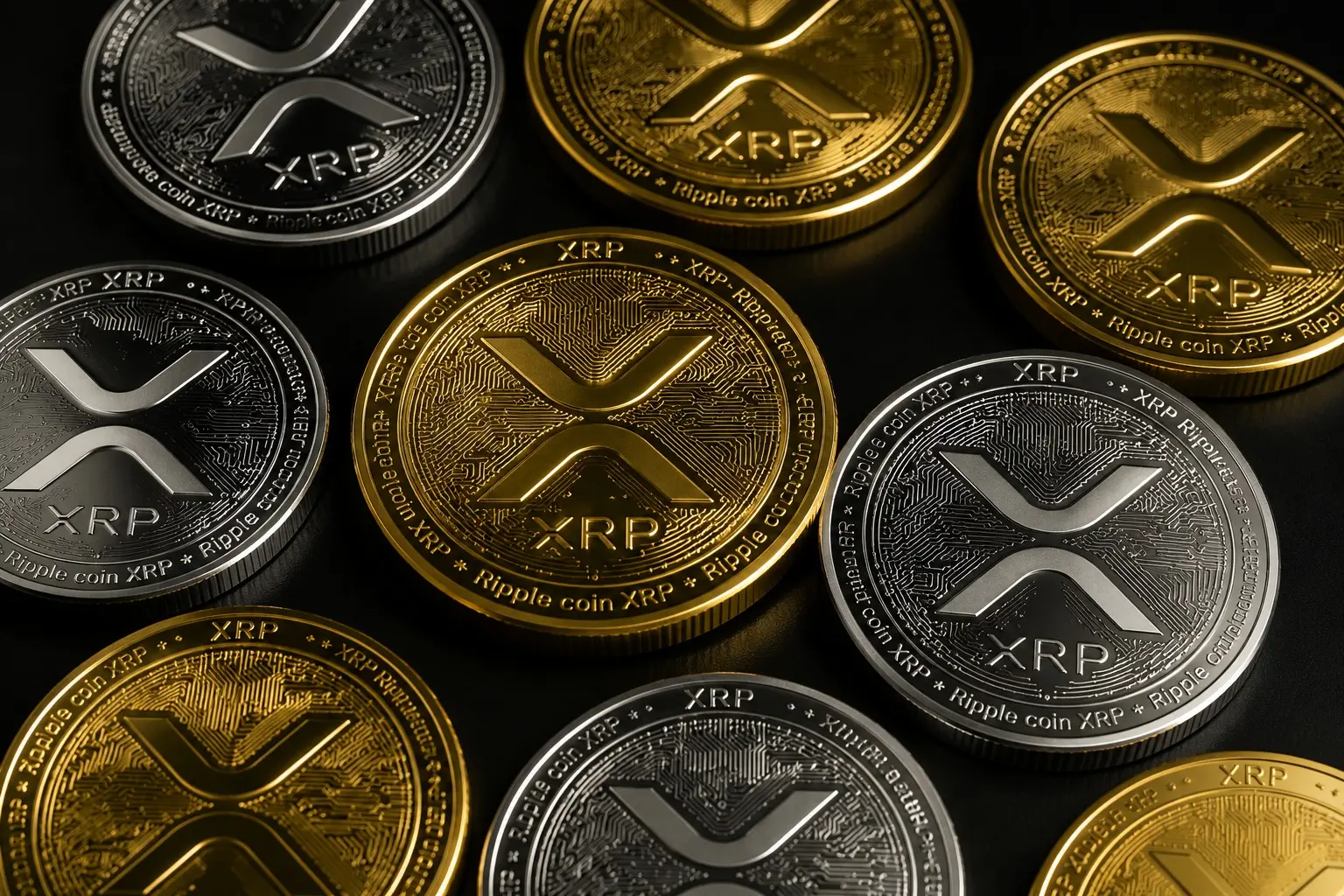 Gold and silver XRP coins